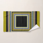 Motif gris olive carré rayé classique (Serviette à main)