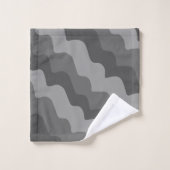 Motif gris ondulé des vagues océaniques (Gant de toilette)