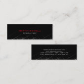 Motif gris-rouge noir Carte de visite mince (Devant / Derrière)