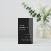 Motif gris vertical Chic Carte de visite tendance (Debout devant)