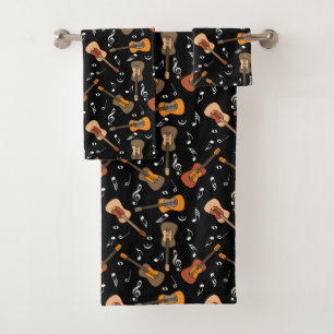 Motif Guitare Music Notes