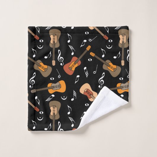 Motif Guitare Music Notes (Gant de toilette)