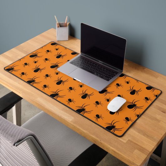 Motif Halloween araignées Noir et Orange (Bureau 2)