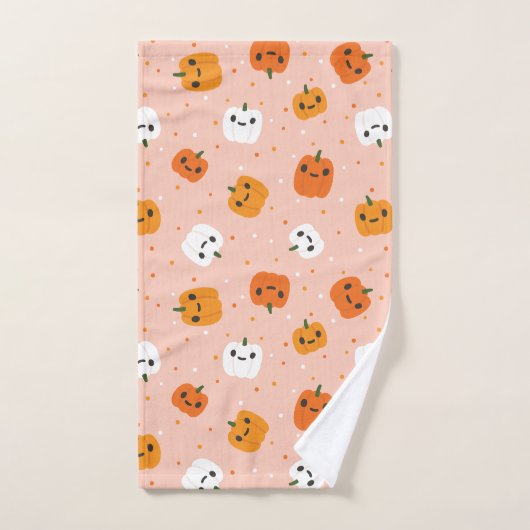 Motif Halloween avec aquarelle et Motif rose (Serviette à main)