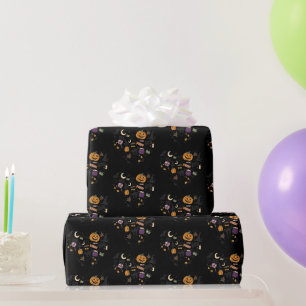 Motif Halloween en forme de cœur Papier cadeau Hal
