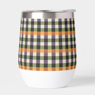 Motif Halloween vert, violet et noir en vichy