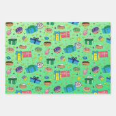 Motif Hanoukka - Papier à envelopper 3 feuilles pl (Devant)