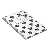 Motif Heart Doodles Carnet personnalisé (Côté Droit)