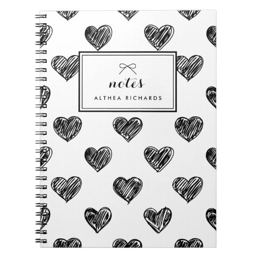 Motif Heart Doodles Carnet personnalisé (Devant)
