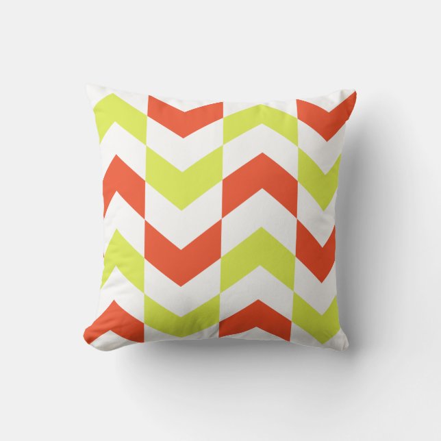 Motif Herringbone Rouge et Coussin vert (Recto)