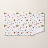Motif heureux de Flamant rose de vacances (Serviette à main)