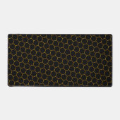 Motif Hexagon moderne Cool Abstrait Noir & Or (Recto)