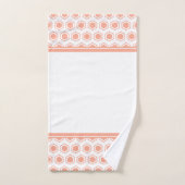 Motif hexagonal abricot et blanc (Serviette à main)
