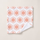 Motif hexagonal abricot et blanc (Gant de toilette)