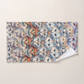 Motif hexagonal de visages de chat (Serviette à main)