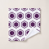 Motif hexagonal mûre et blanc (Gant de toilette)