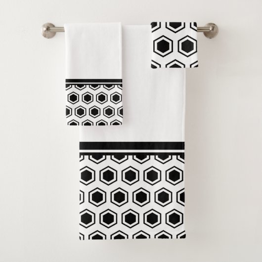 Motif hexagonal noir et blanc en gras (En situation)
