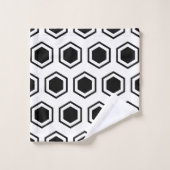 Motif hexagonal noir et blanc en gras (Gant de toilette)