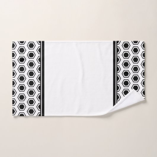 Motif hexagonal noir et blanc en gras (Serviette à main)