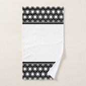 Motif hexagonal noir et blanc épais (Serviette à main)