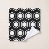 Motif hexagonal noir et blanc épais (Gant de toilette)