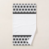 Motif hexagonal noir et blanc gras (Serviette à main)