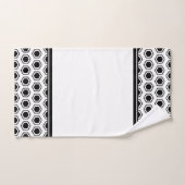 Motif hexagonal noir et blanc gras (Serviette à main)