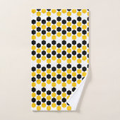 Motif hexagramme Hex Noir Noir Jaune (Serviette à main)