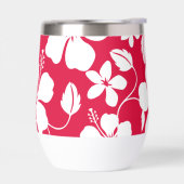 MOTIF HIBISCUS HAÏIEN (HULA) EN ROUGE (Gauche)