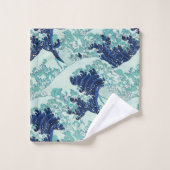 Motif Hokusai Blue Waves (Gant de toilette)