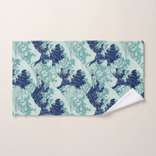 Motif Hokusai Blue Waves (Serviette à main)