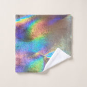 Motif holographique en arc-en-ciel métallique colo (Gant de toilette)