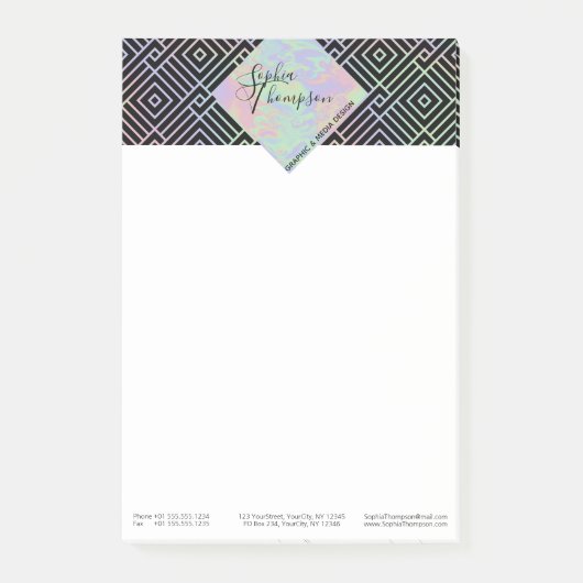Motif Holographique symétrique - Notes Post-it® (Devant)