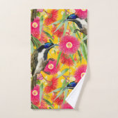 Motif Honeyeater à visage bleu (Serviette à main)