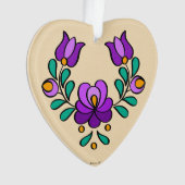 Motif hongrois de broderie, "Matyó" - violet (devant)