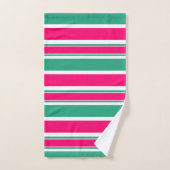 Motif horizontal rayé rouge et vert (Serviette à main)