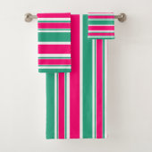 Motif horizontal rayé rouge-vert (En situation)