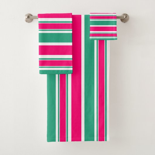 Motif horizontal rayé rouge-vert (En situation)