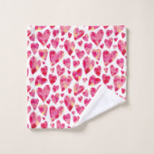 Motif Hot Pink Hearts (Gant de toilette)