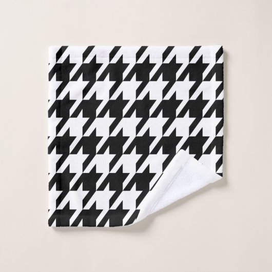 Motif Houndstooth noir et blanc (Gant de toilette)
