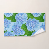 Motif hydrangée bleu (Serviette à main)