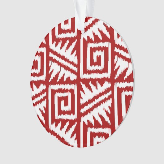 Motif Ikat Aztec - Rouge foncé et blanc (devant)