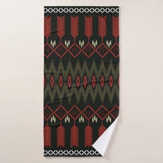 motif ikat. Ornement géométrique sans couture. Eth (Serviette de bain)