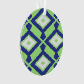 Motif Ikat - Vert, Indigo Bleu et Blanc (devant)