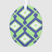 Motif Ikat - Vert, Indigo Bleu et Blanc (devant)