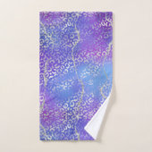 Motif imprimé léopard agate en violet et argent (Serviette à main)