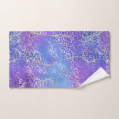 Motif imprimé léopard agate en violet et argent (Serviette à main)