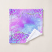 Motif imprimé léopard agate en violet et rose (Gant de toilette)