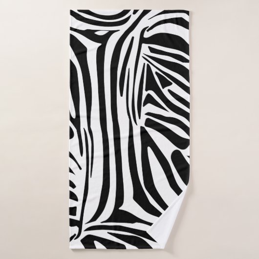 Motif Imprimé Zèbre Noir et Blanc Audacieux (Serviette de bain)