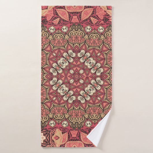 Motif indien abstrait médaillon. Boho et gypsy (Serviette de bain)
